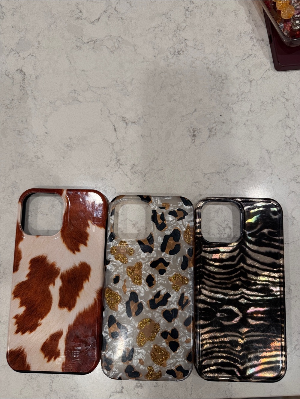 Stylish Animal Print iPhone Case - Brown, Gold & Black Options